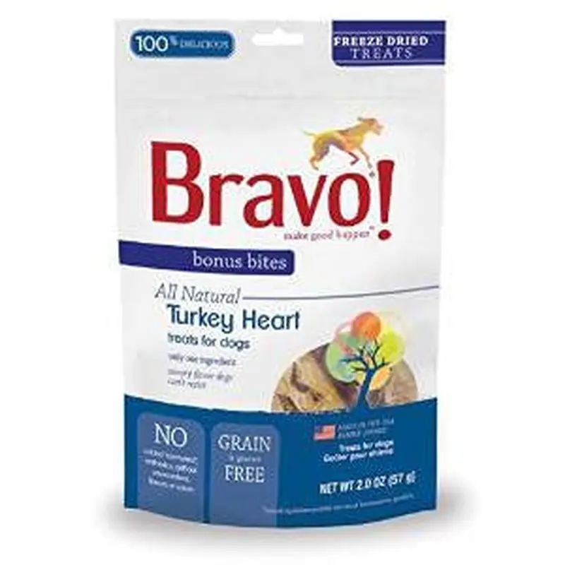 Bravo! Freeze Dried Turkey Hearts - 2 oz. 