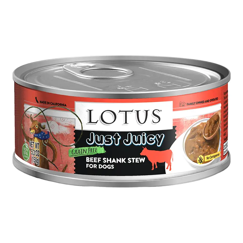Lotus Dog Juicy Grain Free Beef Shank Stew -5.5oz / 24 ct 