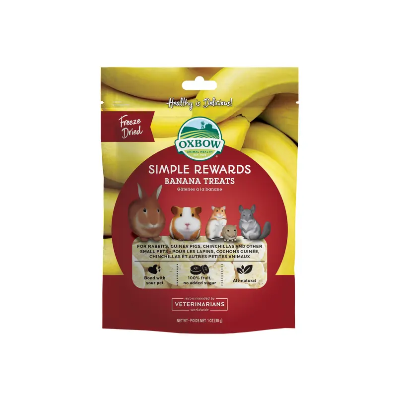 Oxbow Animal Health Simple Rewards Freeze Dried Banana Small Animal Treats 1oz