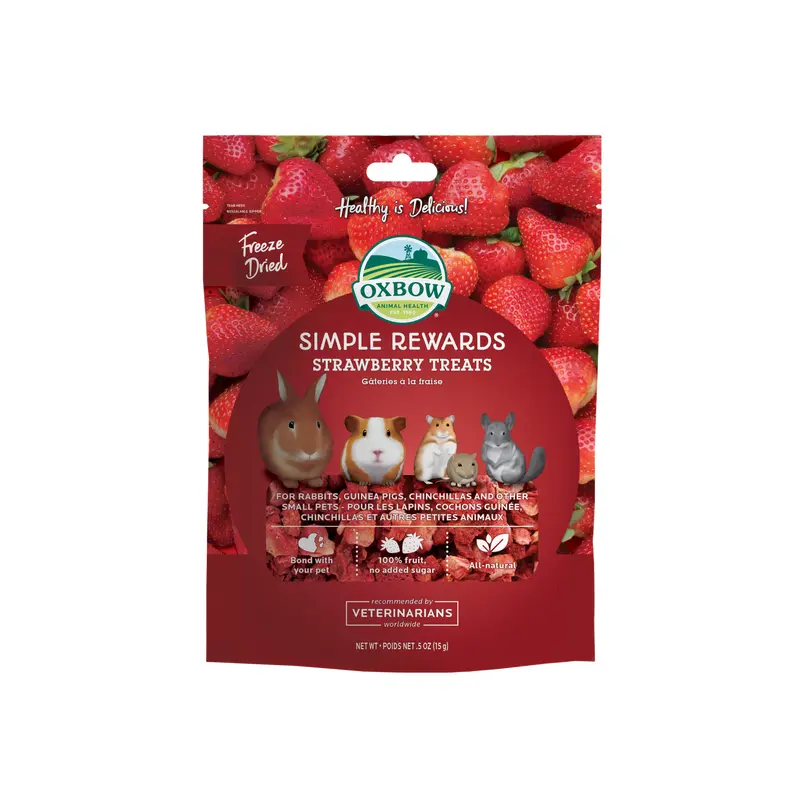Oxbow Animal Health Simple Rewards Freeze Dried Strawberry Small Animal Treats .5oz