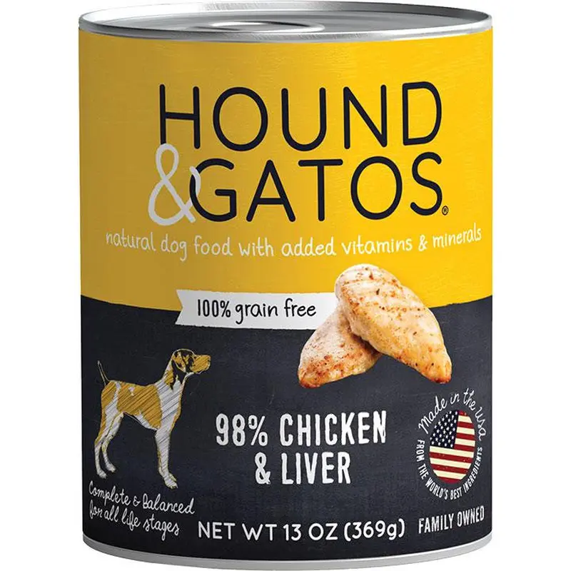 Hound & Gatos Dog Grain Free Chicken Chicken Liver 13oz 12 Pack 