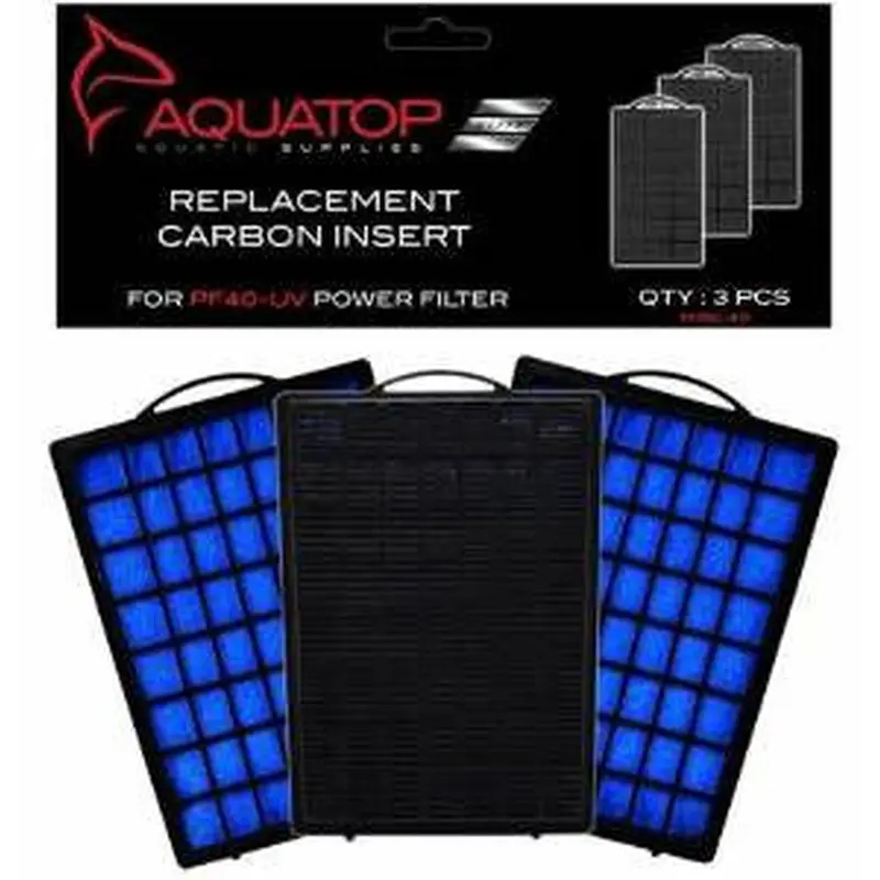Aquatop Aquarium Carbon Cartridge For Pf40-uv Hang On Uv Filter 3pc 