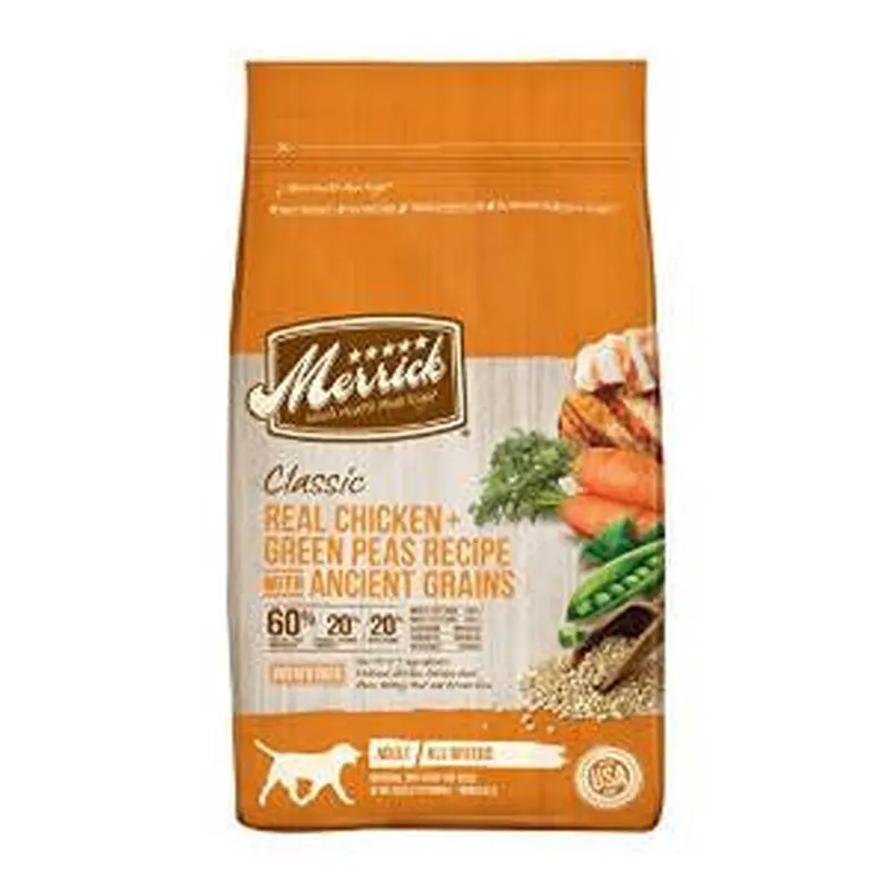 Merrick Classic Real Chicken + Green Peas Recipe with Ancient Grains 25lb 