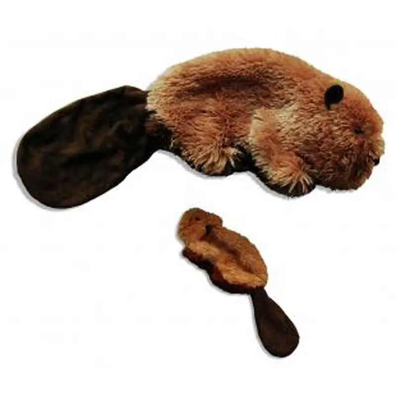 KONG Unstuffed Dog Toy Beaver with Squeaker SM