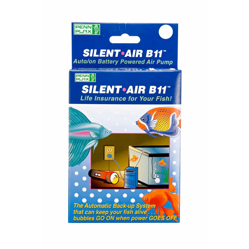 Penn-Plax Silent Air B11 Battery Aquarium Air Pump Blue