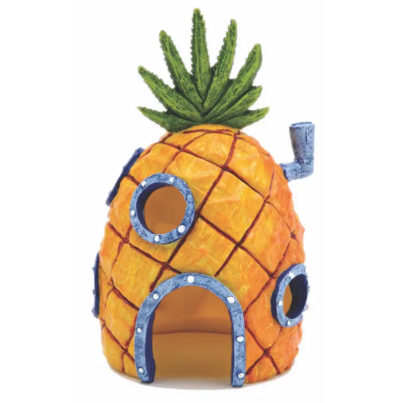 SpongeBob Pineapple Home Aquarium Ornament Orange, Grey, Green 6 in
