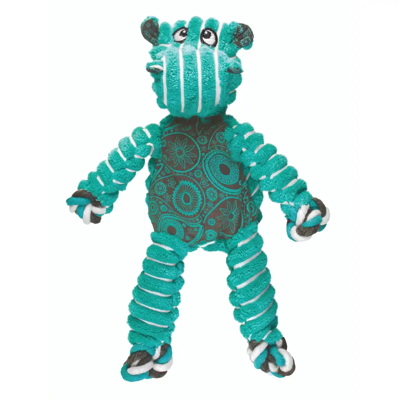 KONG Floppy Knots Hippo Dog Toy Green SM/MD