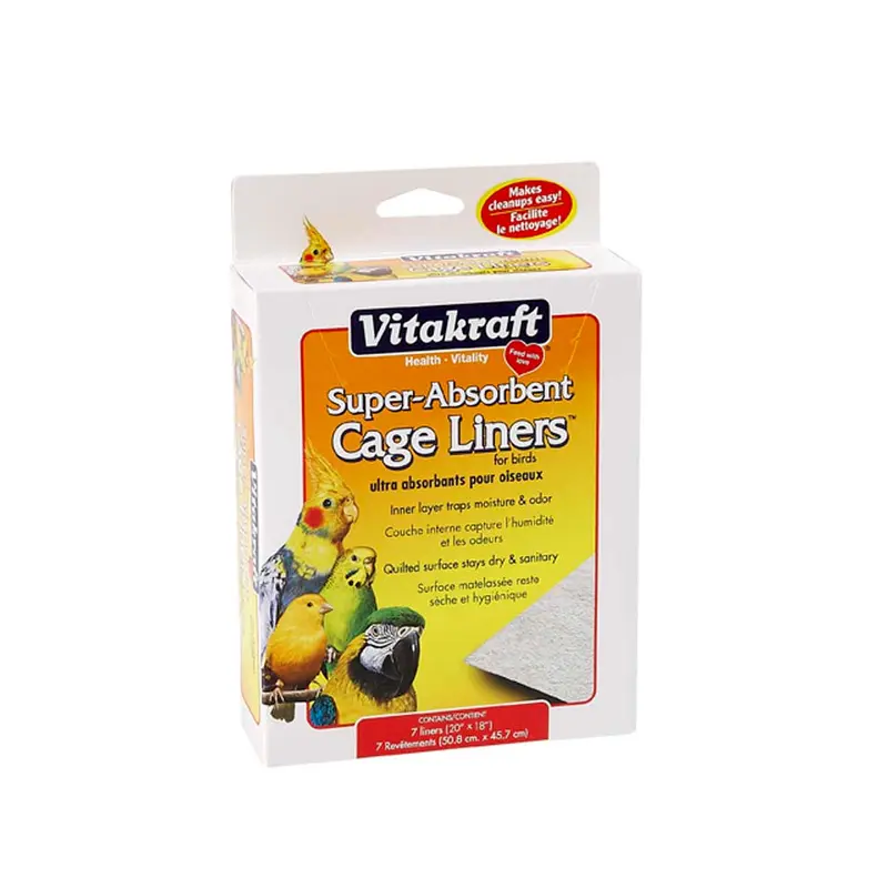 Vitakraft Super-Absorbent Cage Liners for Birds White 20 in x 18 in 7 Count