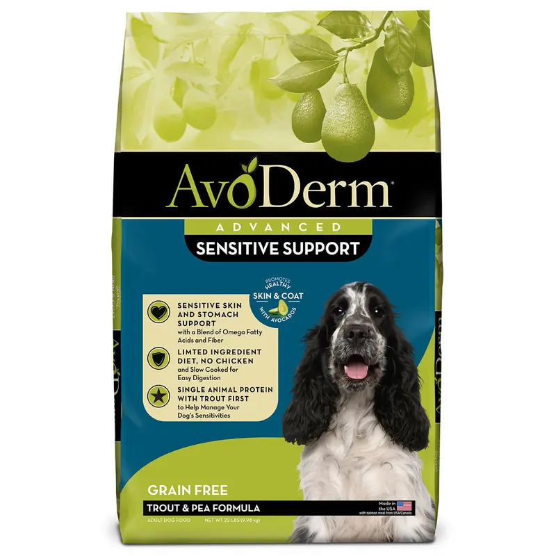 AvoDerm Advanced Sensitive Support Dry Dog Food - Trout & Pea - 22lb Bag