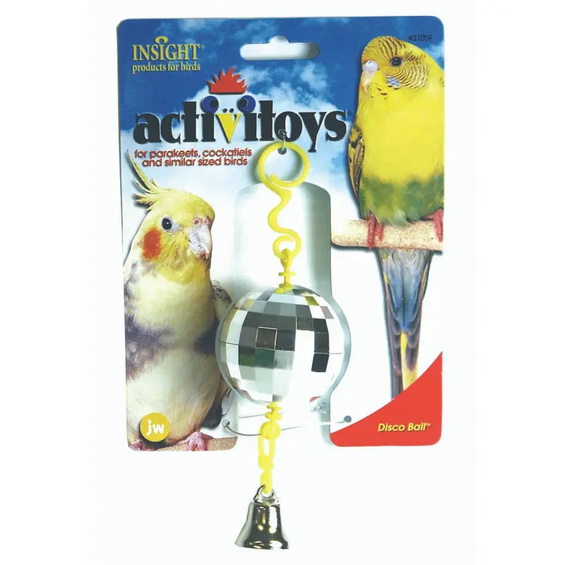 JW Pet ActiviToy Disco Ball Bird Toy Multi-Color SM/MD