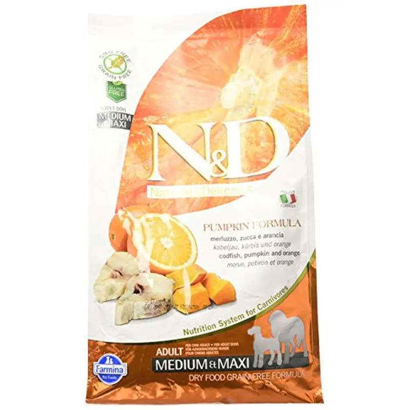Farmina N&d Grain-free Pumpkin Codfish & Orange Adult Dog Medium & Maxi 5.5lb 