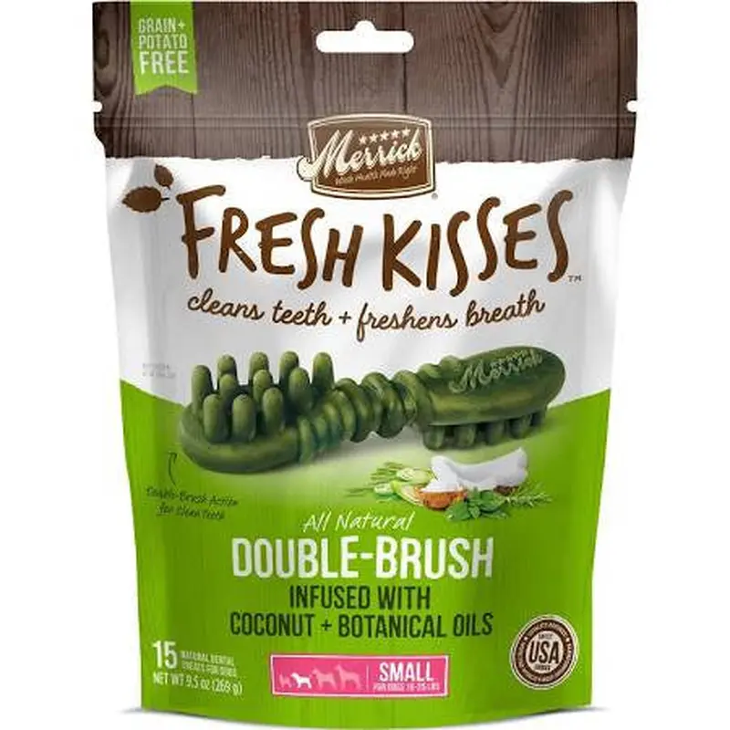 Merrick Fresh Kisses Small Coconut Oil/Botanical 15ct Bag 