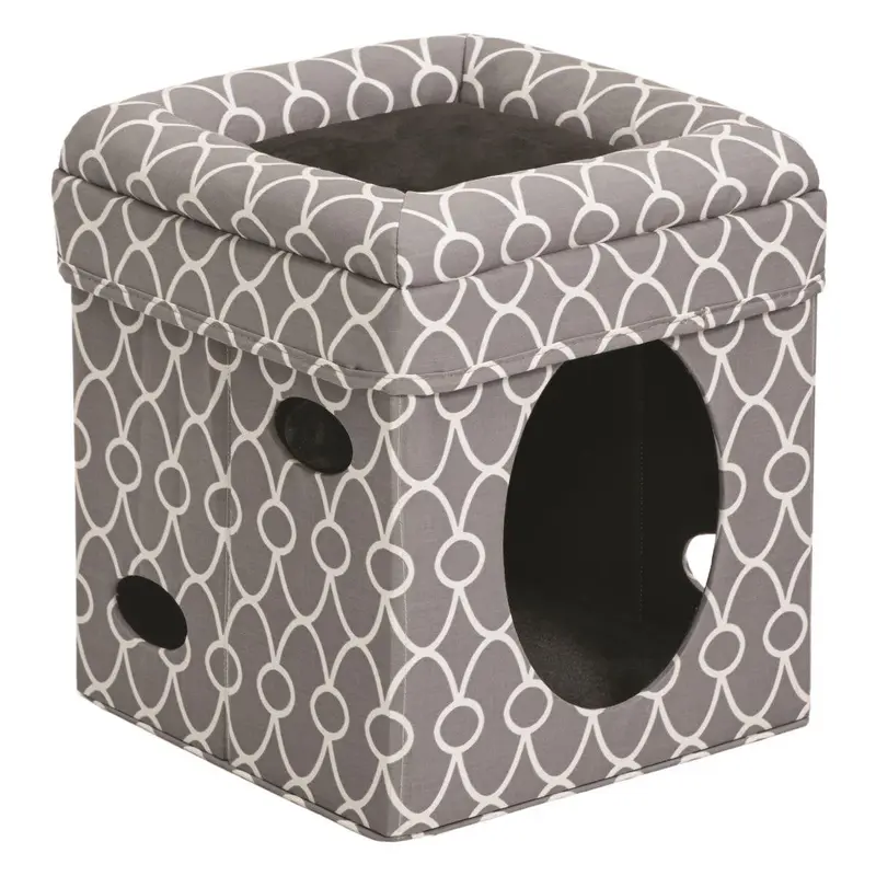 CURIOUS CAT CUBE GRY 