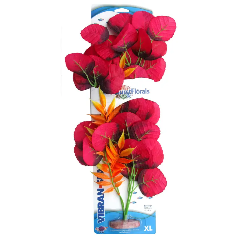 Blue Ribbon Colorburst Florals Broad Lily Leaf Aquarium Plant Red XL