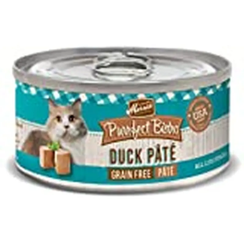Merrick Purrfect Bistro Grain Free Wet Cat Food Duck Recipe Pate  5.5 oz Cans