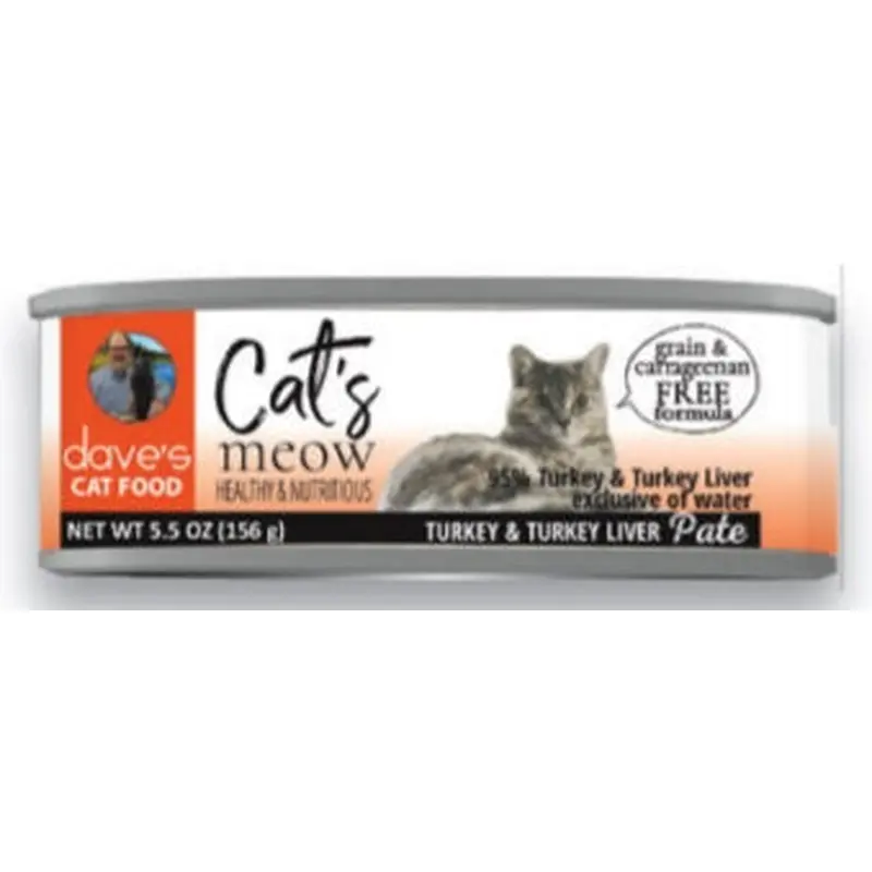 Dave's 95% Turkey and Turkey Liver Pate Formula Canned Cat Food