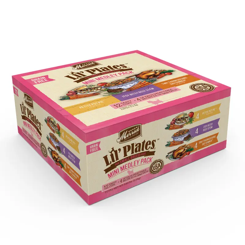 Merrick Lil' Plates Grain Free Mini Medley Variety Pack Wet Dog Food Tray