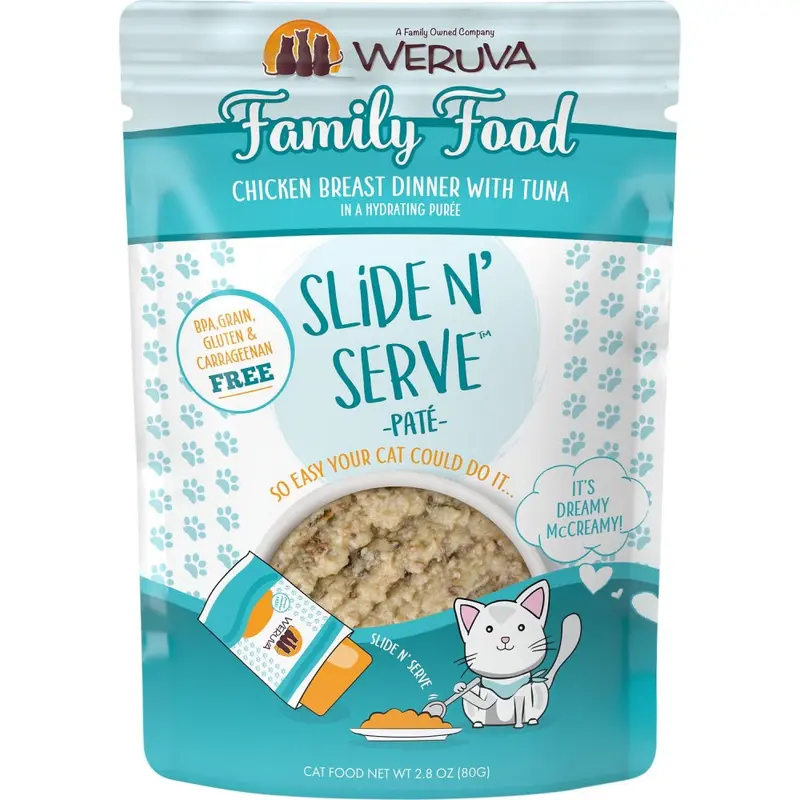 Weruva Slide N' Serve Family Food Chicken Breast Dinner with Tuna Pate
