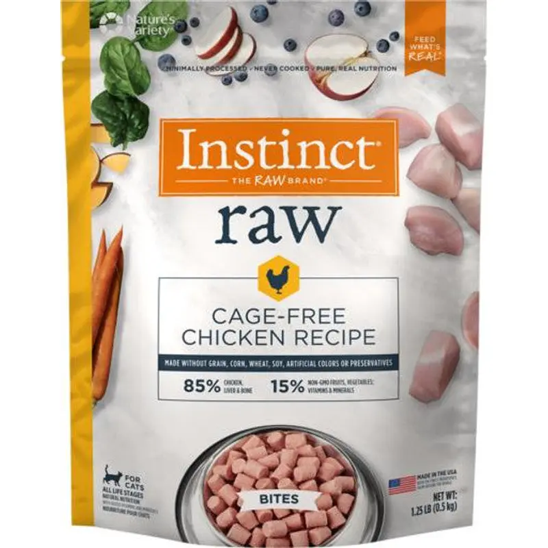 Nature's Variety Instinct Raw 85% Frozen Cat Food 1.25lb Chicken Bites