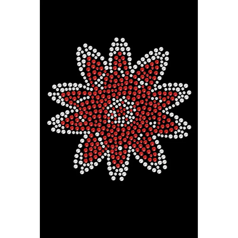 Red Rhinestone Flower - Bandanna