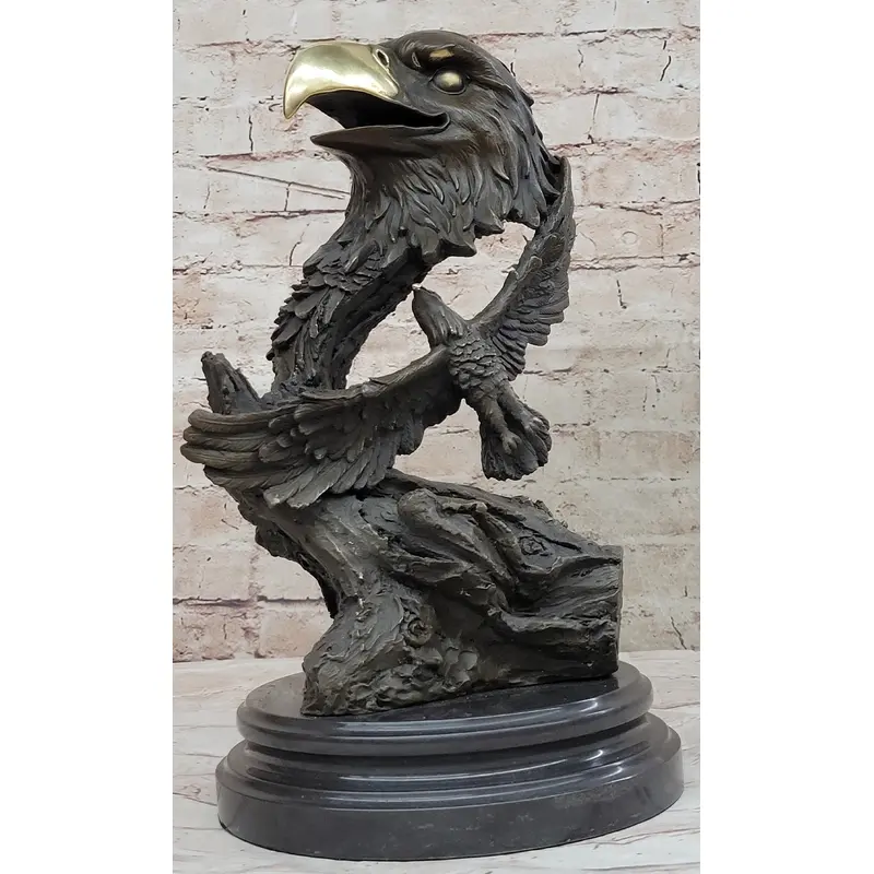 Hand Made Original Milo Eagle Falcon Head Genuine Bronze Sculpture Statue