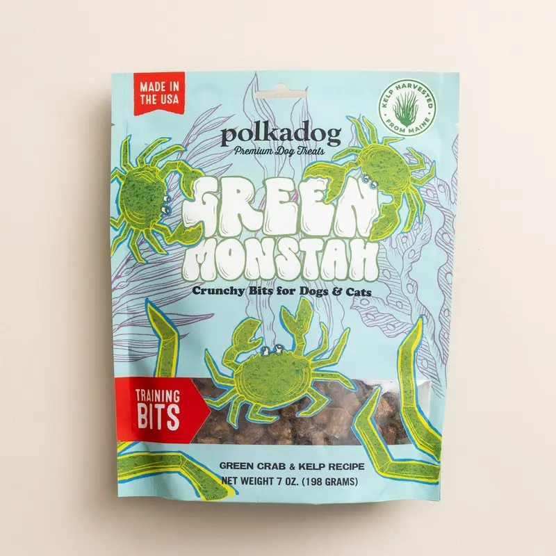 PolkaDog Green Monstah Bits Dog Treats 7 oz