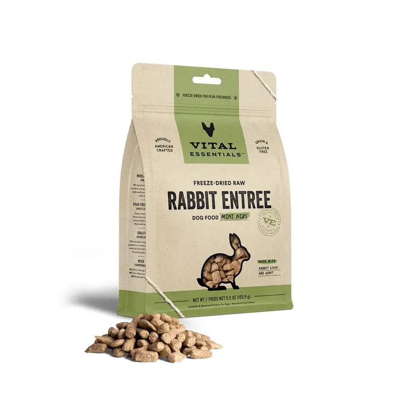 Vital Essentials Freeze Dried Rabbit  Entree 5.5 oz.