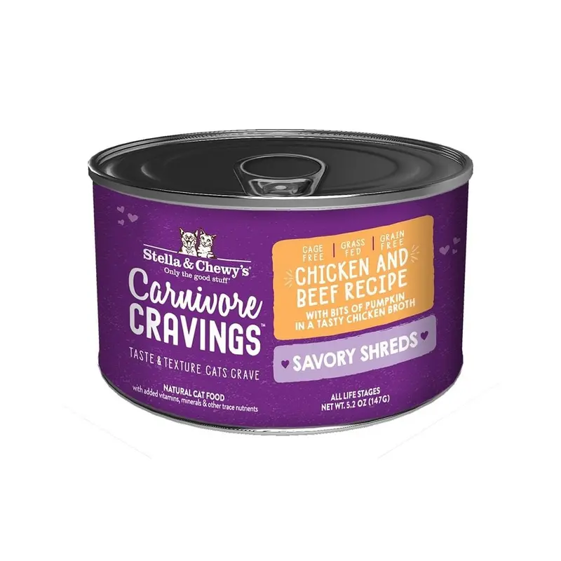 Stella and Chewy's Wet Cat food Shreds 5.2oz Chicken and Beef