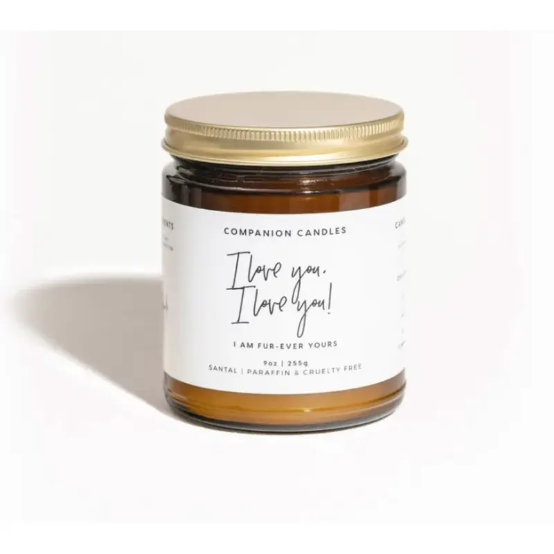 Companion Candles "I Love You" Sandlewood & Amber 12 oz