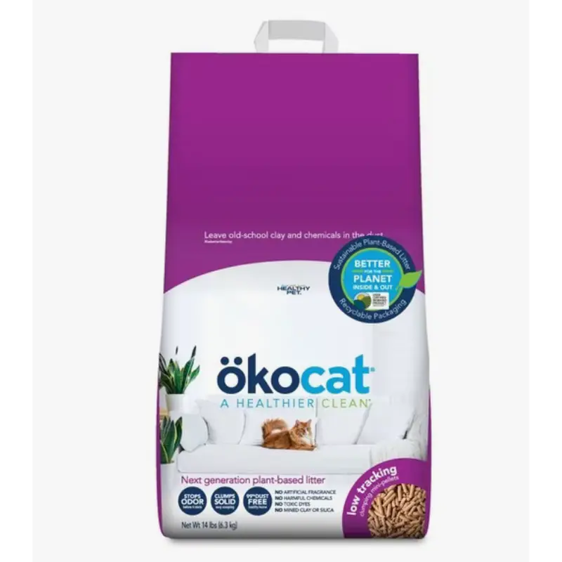 Okocat Low Tracking Clumping Wood Cat Litter 14 lb