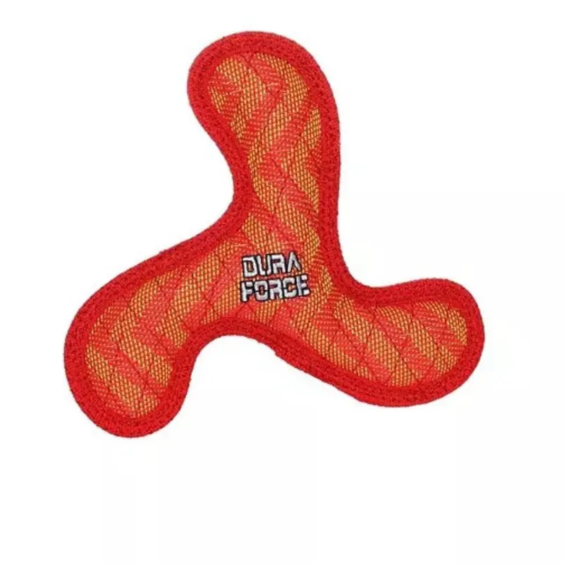 Tuffy's DuraForce Jr Boomerang ZigZag Red Dog Toy