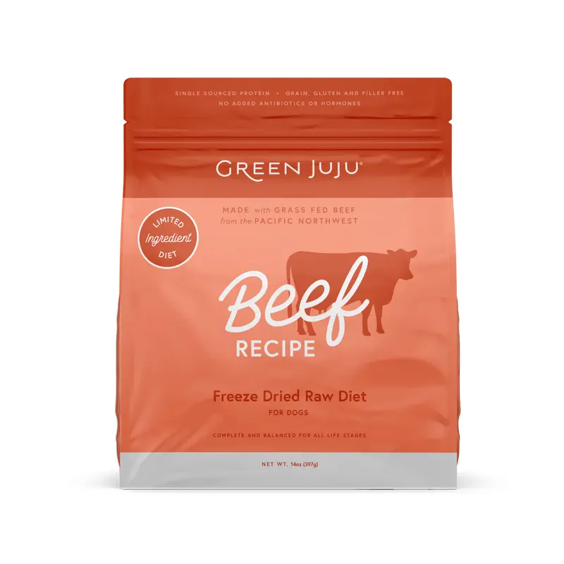 Green Juju Beef Recipe Freeze Dried Dog Food (14OZ)