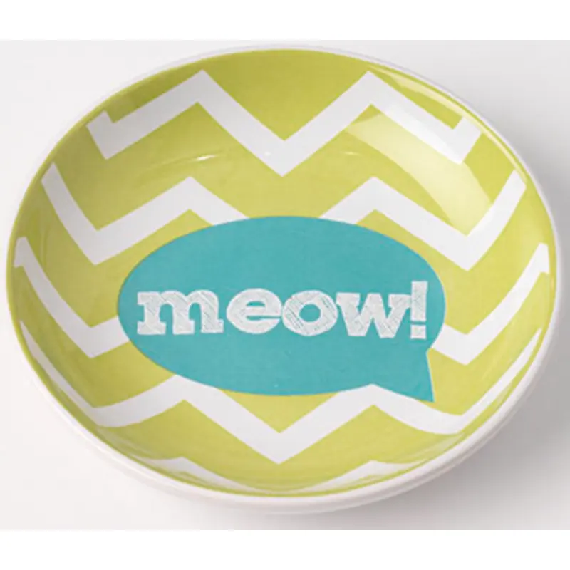 Petrageous Zigazaga Stoneware Saucer Meow 2.5 oz