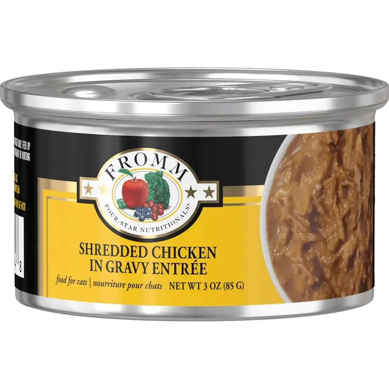 Fromm Four-Star Wet Cat Food, Shredded Chicken in Gravy, 3oz