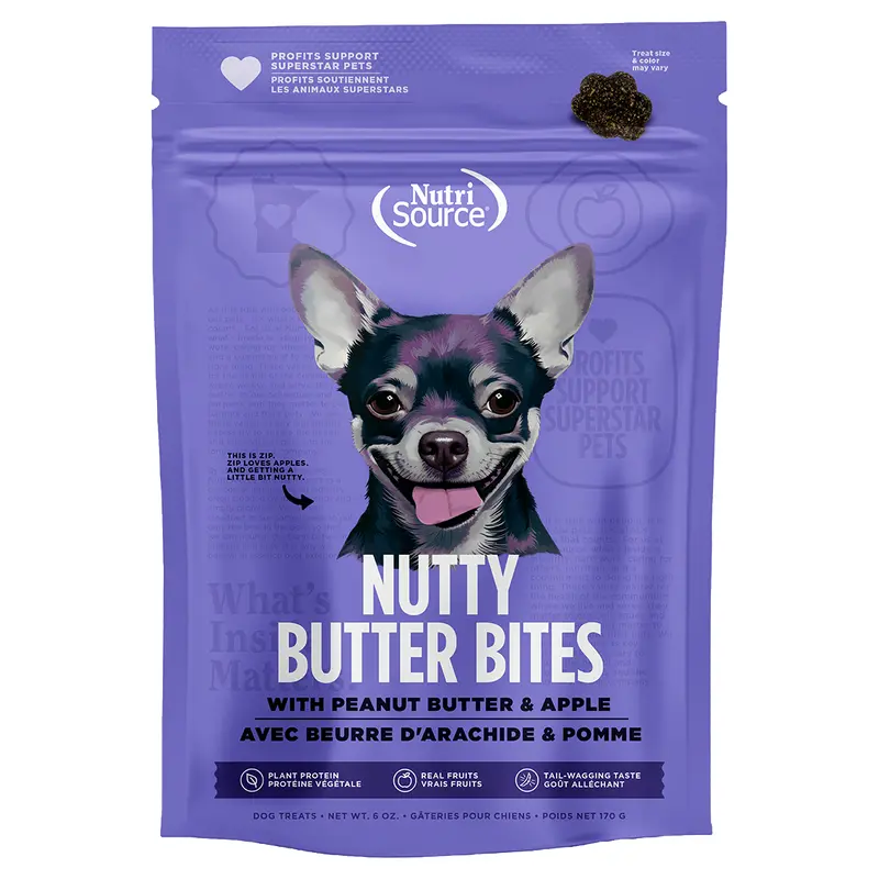 Nutrisource Nutty Butter Bites 6oz Peanut Butter Apple