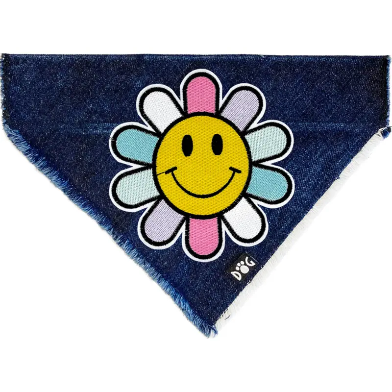 Sunshine Flower Denim Bandana