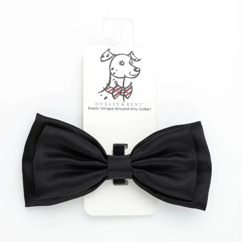 Huxley & Kent Bow Tie Black Satin For Dogs Small