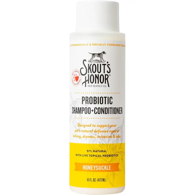 Skout's Honor Dog Probiotic Honeysuckle Shampoo + Conditioner 16 oz