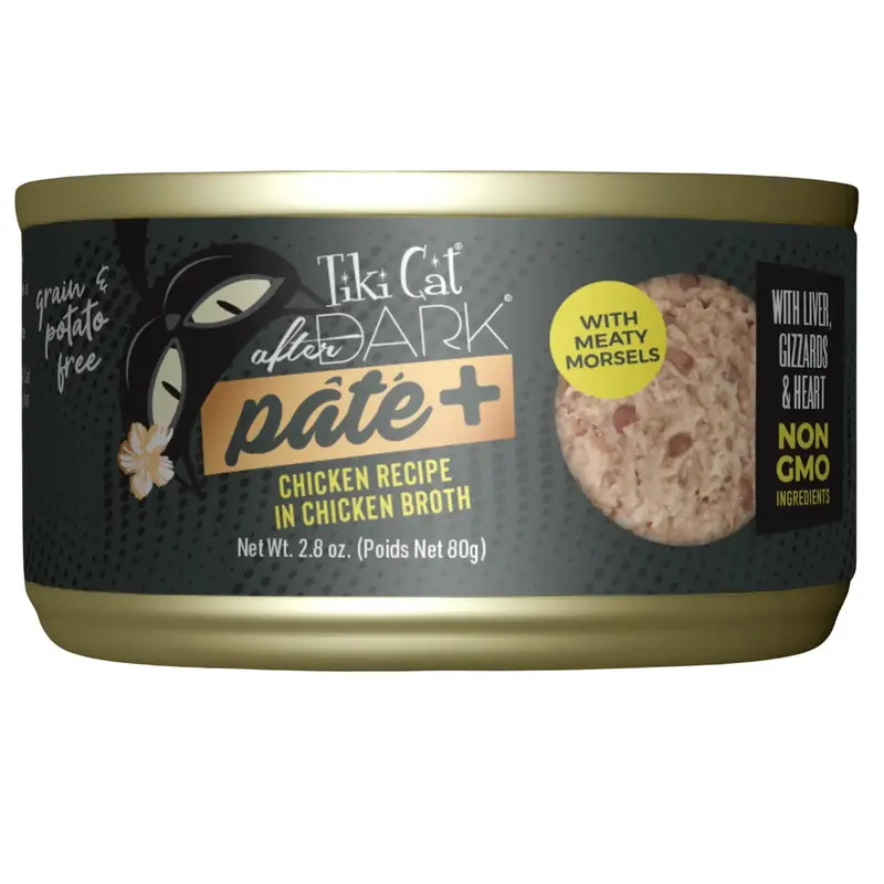 Tiki Cat After Dark Pate+ Chicken Wet Cat Food 2.8oz