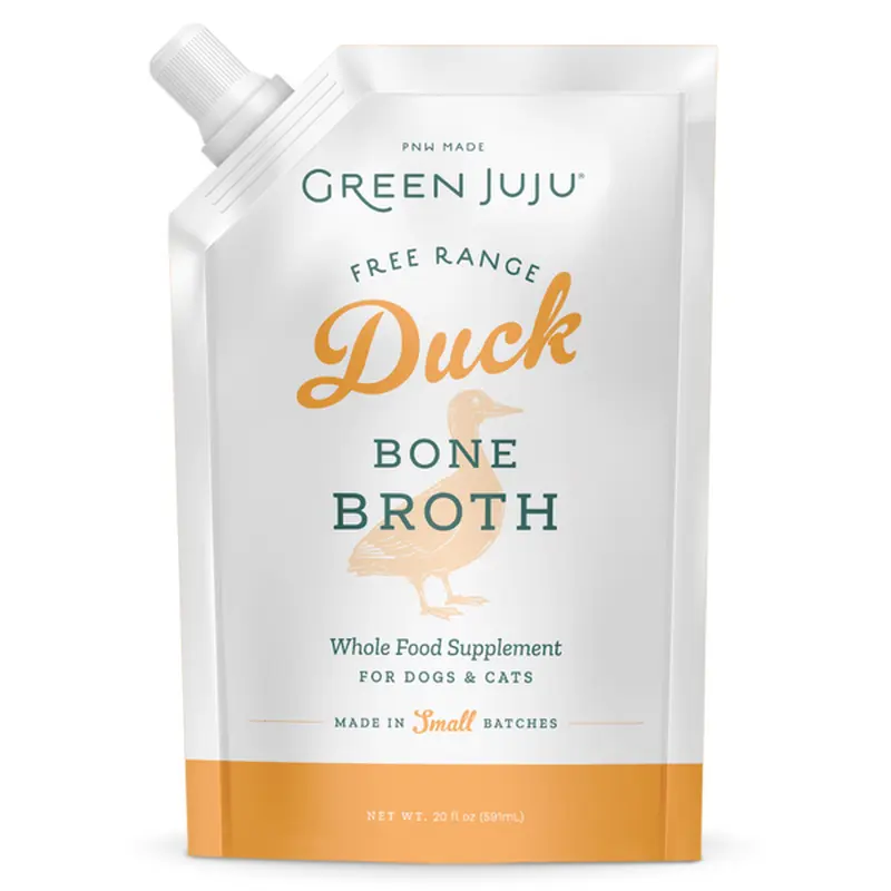 Green Juju Frozen whole Food Suppliment for dogs 20oz Duck Bone Broth