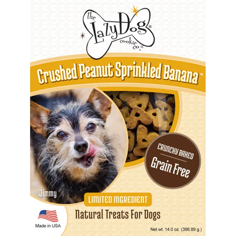 The Lazy Dog Grain Free Crushed Peanut Sprinkled Banana Soft Baked Dog Treats 14oz