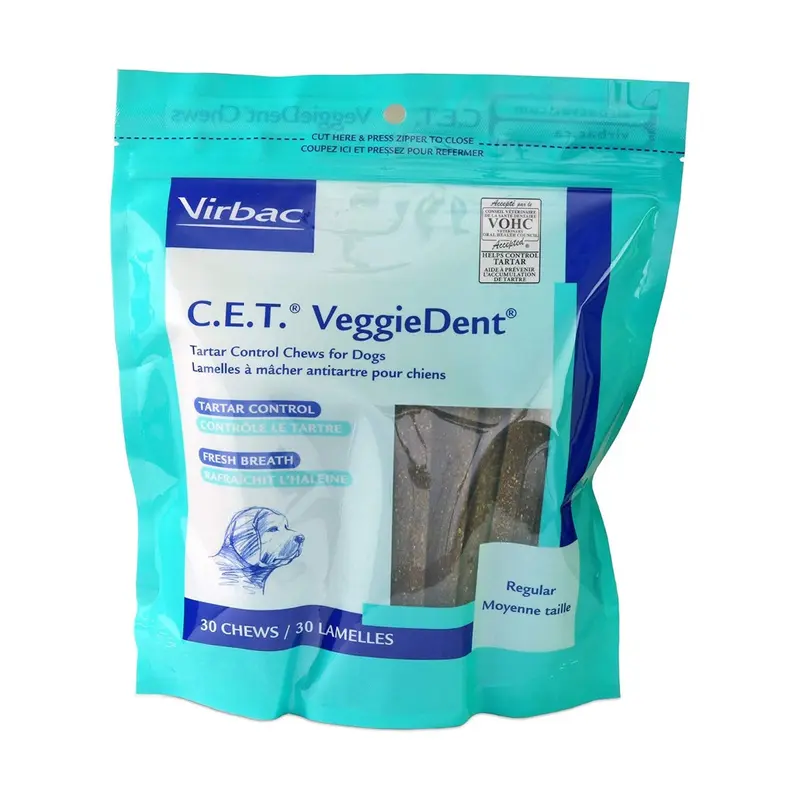 Virbac C.E.T. VeggieDent Chews for Medium Dogs 30Ct