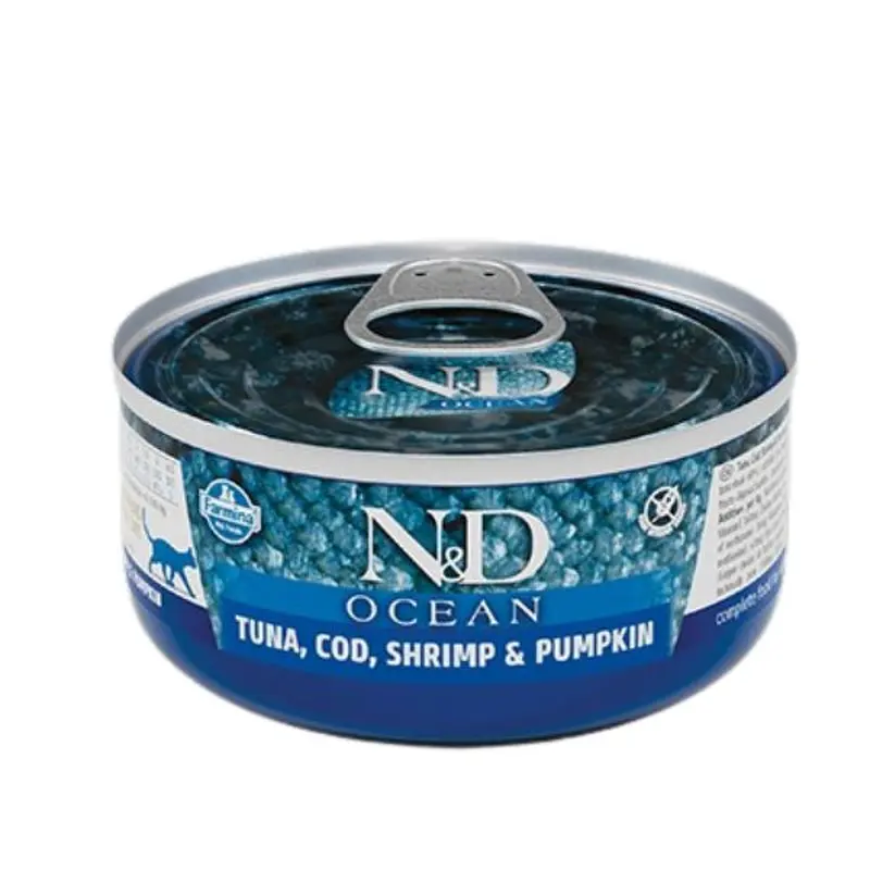 Farmina N&D Ocean Grain Free Wet Cat Food - Tuna, Cod, & Shrimp - 2.5oz Can
