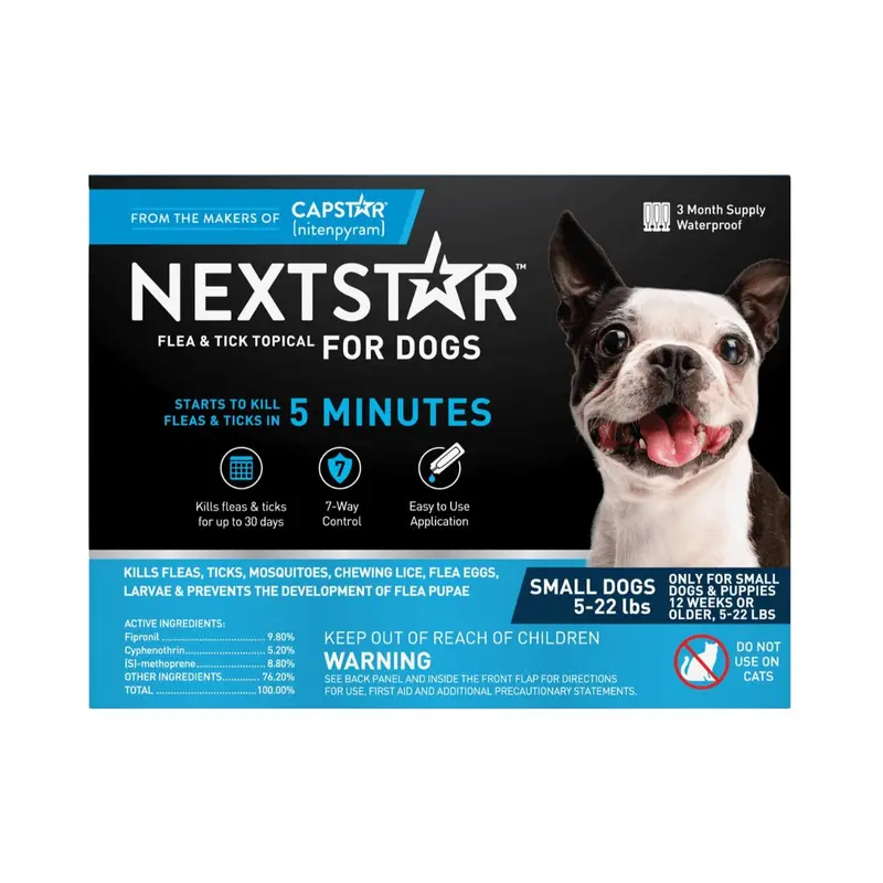 NextStar Flea and Tick Prevention for Dogs 5-22lb 3Ct