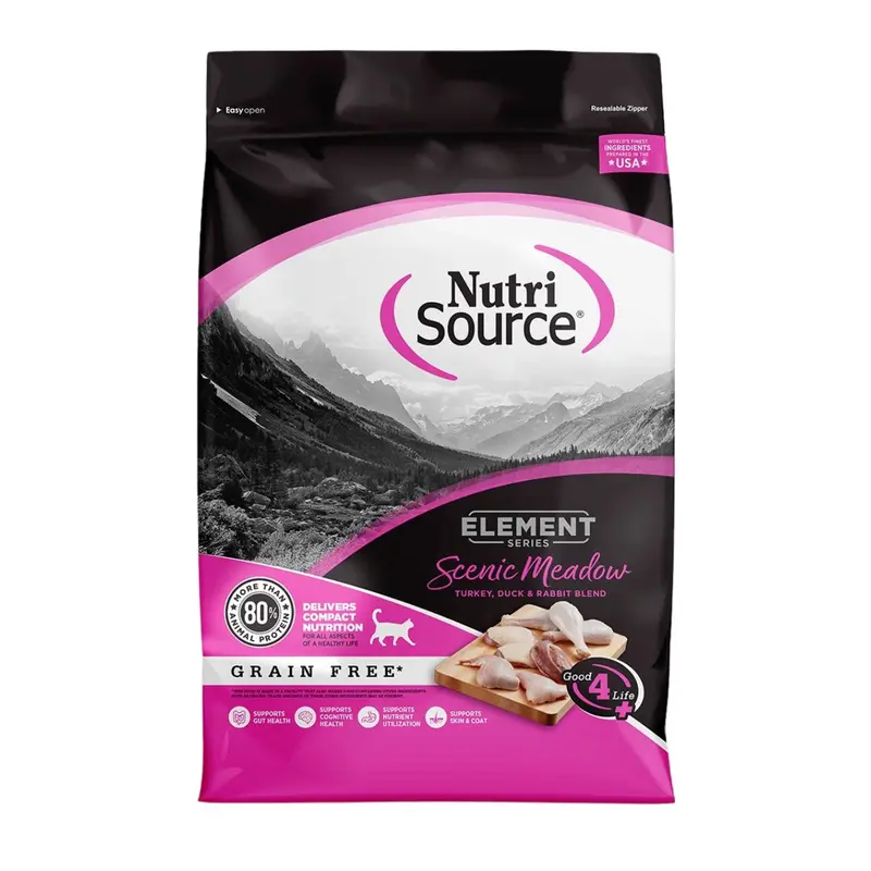 NutriSource Element Scenic Meadow Dry Cat Food - Turkey, Duck, & Rabbit - 4lb Bag