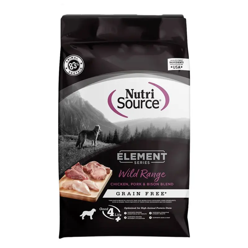 NutriSource Element Series Wild Range Grain Free Dry Dog Food 4lb Bag