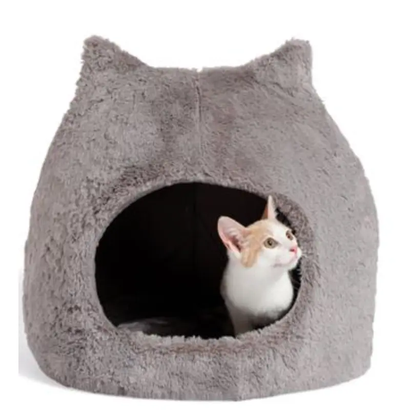 Outward Hound Meow Hut Fur Grey Cat Bed