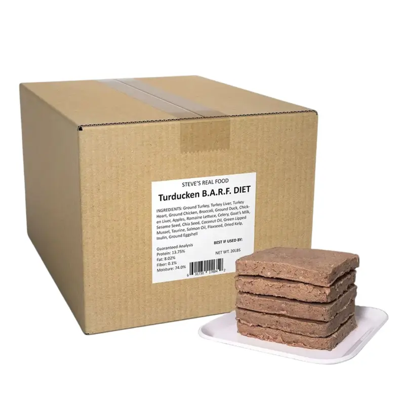 Steve's Real Food Frozen Barf Turducken Raw Cat & Dog Food 20lb