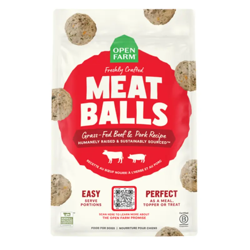 Open Farm Dog Frozen Meatballs Beef & Pork 36 oz