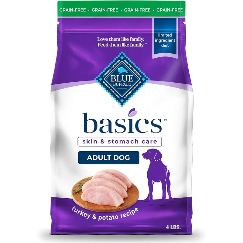 Blue Buffalo Basics Adult Grain-Free Turkey & Potato, Limited Ingredient Dry Dog Food
